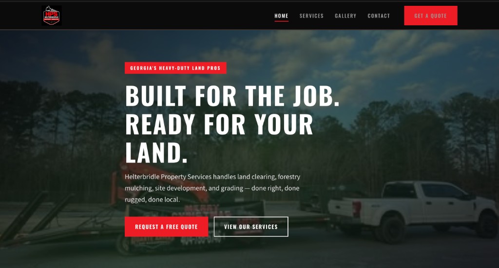 Helterbridle Property Services website screenshot 1