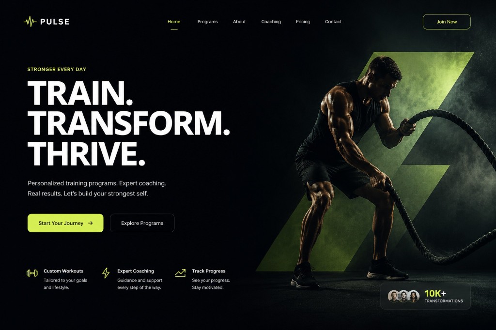 Pulse website screenshot 1
